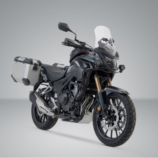 Σετ βάσεων και βαλιτσών αλουμινίου SW-Motech TRAX ADV 37 lt. Honda NX 500 ασημί