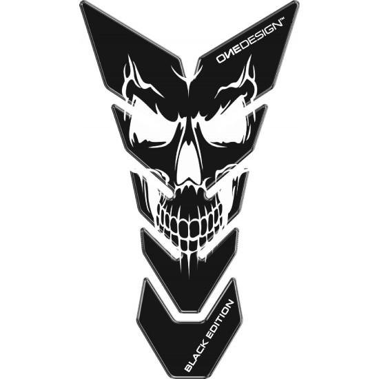 Tankpad One Design black edition skull 5 λευκό μαύρο Tankpad One Design black edition skull 5 λευκό μαύρο