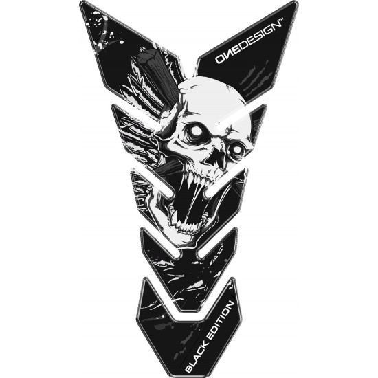 Tankpad One Design black edition skull 6 λευκό μαύρο Tankpad One Design black edition skull 6 λευκό μαύρο
