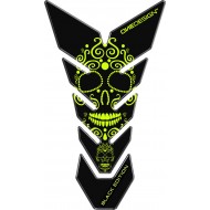 Tankpad One Design black edition skull 2 fluo κίτρινο μαύρο