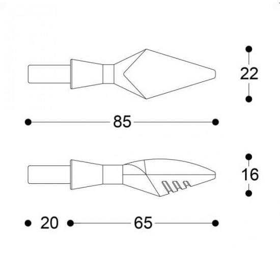 Φλας LED universal Barracuda X-Led B-Lux χρυσό (σετ)