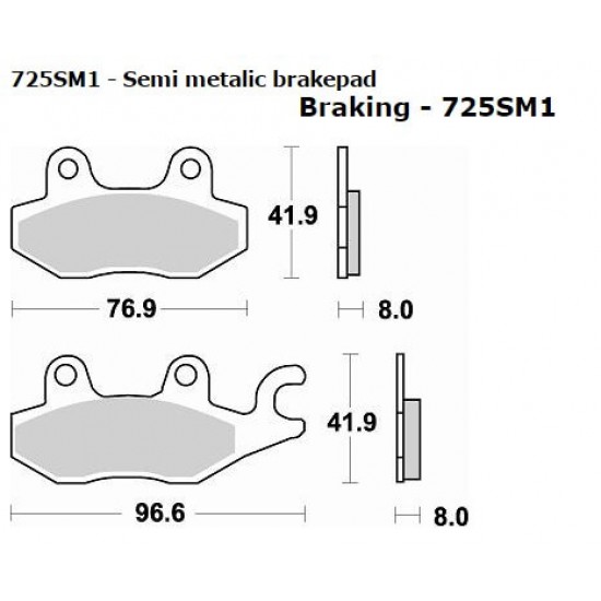 Τακάκια Braking SM1 πίσω Triumph Tiger 1050/Sport Τακάκια Braking SM1 πίσω Triumph Tiger 1050/Sport