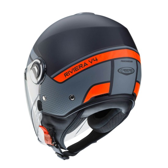 Κράνος Caberg Riviera V4 Elite 70 ανθρακί-fluo πορτοκαλί Κράνος Caberg Riviera V4 Elite 70 ανθρακί-fluo πορτοκαλί