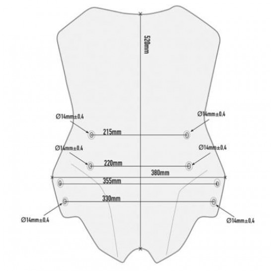 Ζελατίνα GIVI BENELLI TRK 502 διάφανη Ζελατίνα GIVI BENELLI TRK 502 διάφανη