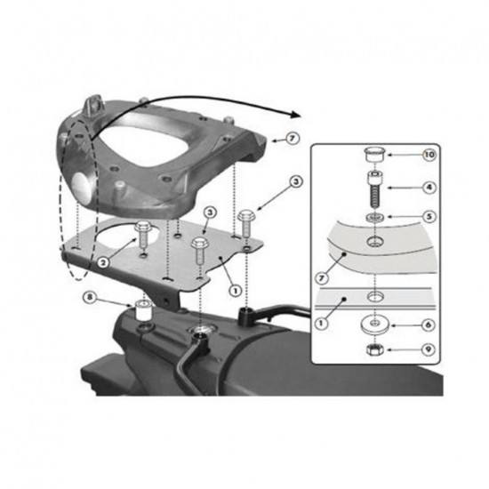 Βάση βαλίτσας topcase GIVI BMW F 650/800 GS 08-11 Βάση βαλίτσας topcase GIVI BMW F 650/800 GS 08-11