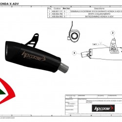 Τελικό εξάτμισης HP Corse EVOXTREME Honda X-ADV ανοξείδωτο ατσάλι μαύρο-carbon