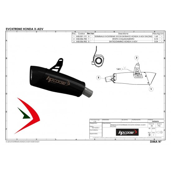 Τελικό εξάτμισης HP Corse EVOXTREME Honda X-ADV ανοξείδωτο ατσάλι μαύρο-carbon Τελικό εξάτμισης HP Corse EVOXTREME Honda X-ADV ανοξείδωτο ατσάλι μαύρο-carbon