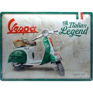 Πινακίδα με λογότυπο Vespa Italian Legend