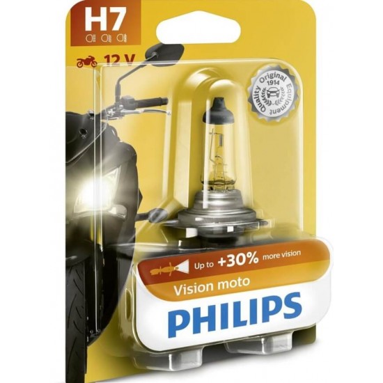 Λάμπα Philips H7 Vision Moto +30% Λάμπα Philips H7 Vision Moto +30%