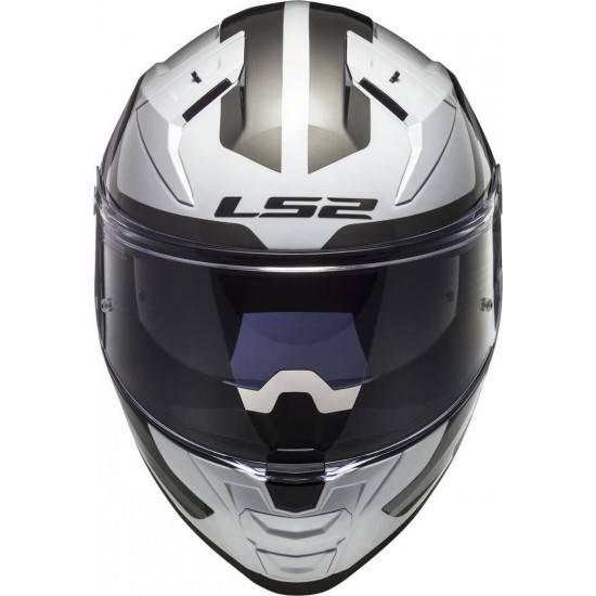 Κράνος LS2 Vector II FF811 Metric λευκό τιτάνιο ασημί Κράνος LS2 Vector II FF811 Metric λευκό τιτάνιο ασημί