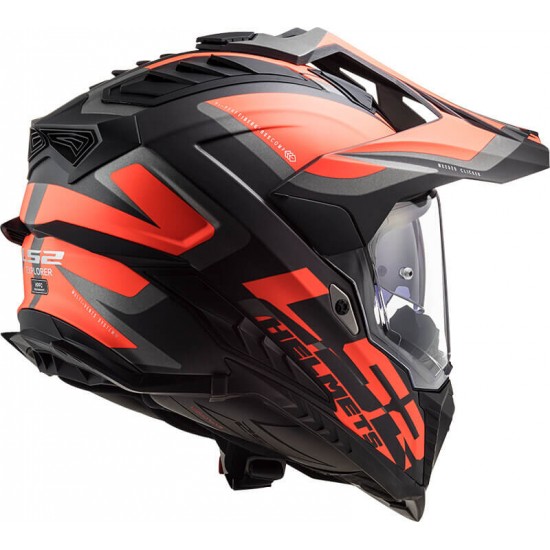 Κράνος LS2 Explorer MX701 Alter μαύρο fluo πορτοκαλί ματ Κράνος LS2 Explorer MX701 Alter μαύρο fluo πορτοκαλί ματ