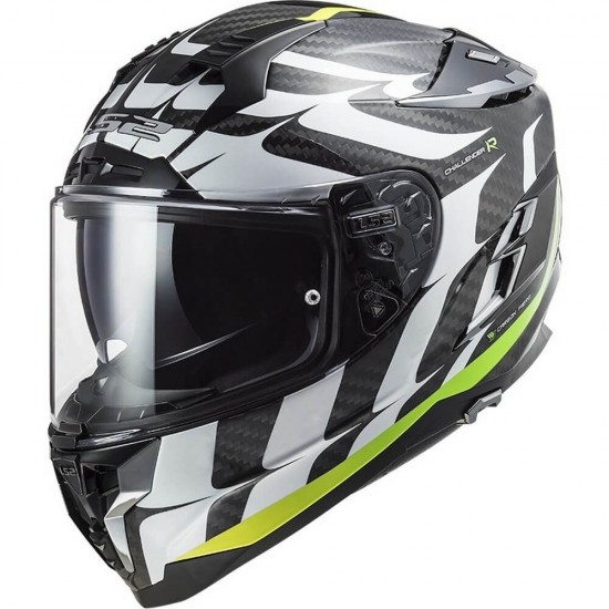 Κράνος LS2 Challenger Carbon FF327 C Flames λευκό-neon κίτρινο Κράνος LS2 Challenger Carbon FF327 C Flames λευκό-neon κίτρινο