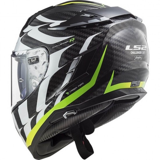 Κράνος LS2 Challenger Carbon FF327 C Flames λευκό-neon κίτρινο Κράνος LS2 Challenger Carbon FF327 C Flames λευκό-neon κίτρινο