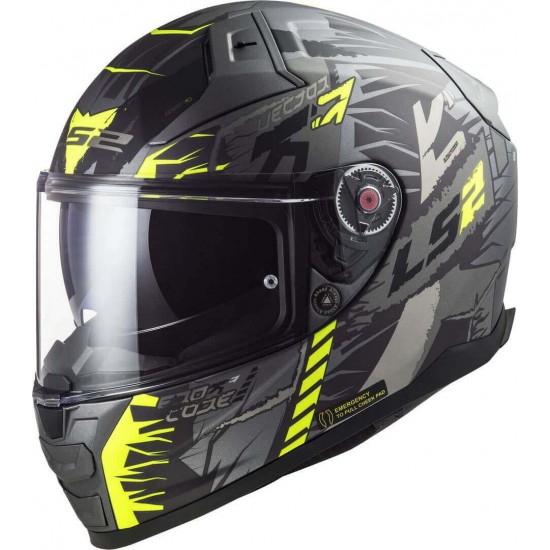 Κράνος LS2 Vector II FF811 Techbot neon κίτρινο τιτάνιο ματ Κράνος LS2 Vector II FF811 Techbot neon κίτρινο τιτάνιο ματ