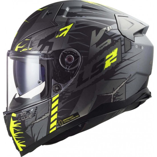Κράνος LS2 Vector II FF811 Techbot neon κίτρινο τιτάνιο ματ Κράνος LS2 Vector II FF811 Techbot neon κίτρινο τιτάνιο ματ