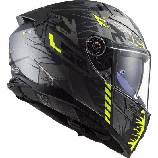 Κράνος LS2 Vector II FF811 Techbot neon κίτρινο τιτάνιο ματ Κράνος LS2 Vector II FF811 Techbot neon κίτρινο τιτάνιο ματ