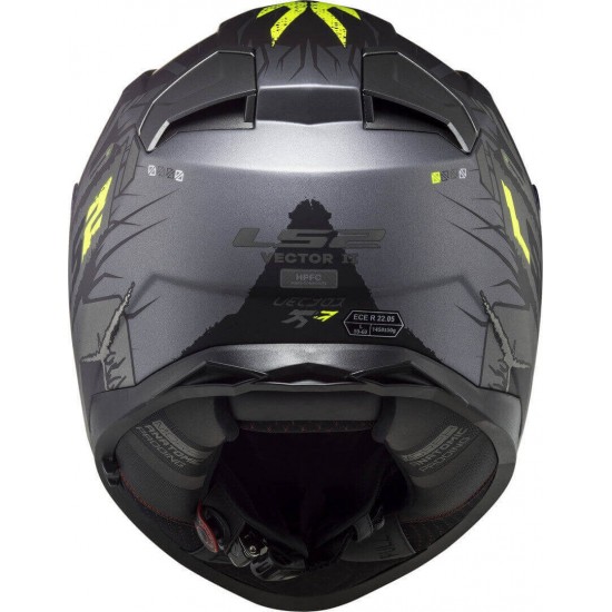 Κράνος LS2 Vector II FF811 Techbot neon κίτρινο τιτάνιο ματ Κράνος LS2 Vector II FF811 Techbot neon κίτρινο τιτάνιο ματ