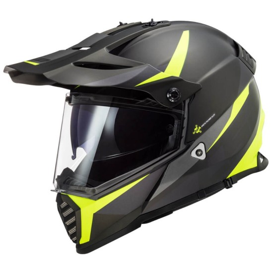 Κράνος LS2 Dual Sport MX436 Pioneer-EVO Router μαύρο neon κίτρινο ματ Κράνος LS2 Dual Sport MX436 Pioneer-EVO Router μαύρο neon κίτρινο ματ