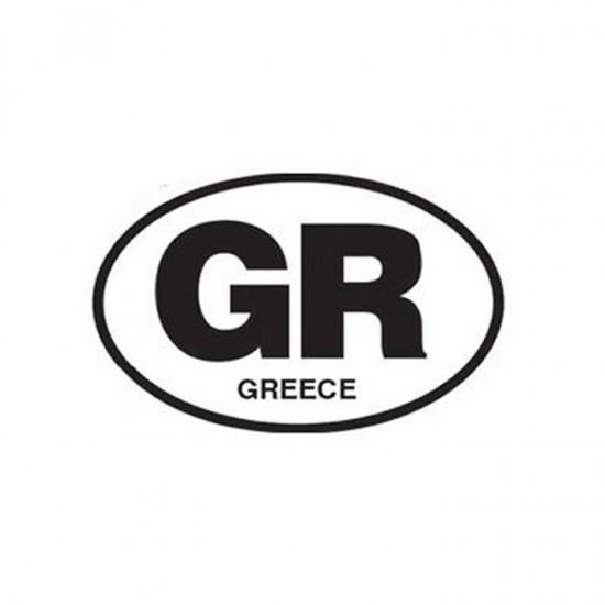 Αυτοκόλλητο GR οβάλ λευκό 12x8cm μεγάλο Αυτοκόλλητο GR οβάλ λευκό 12x8cm μεγάλο