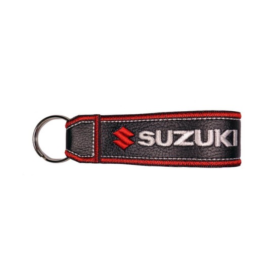 Μπρελόκ δερματίνη με λογότυπο Suzuki μαύρο - λευκό - κόκκινο Μπρελόκ δερματίνη με λογότυπο Suzuki μαύρο - λευκό - κόκκινο