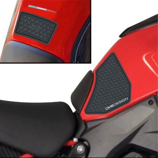 Πλαϊνά προστατευτικά ντεποζίτου έλξης One Design HDR Ducati Multistrada V4/S/S Sport μαύρα Πλαϊνά προστατευτικά ντεποζίτου έλξης One Design HDR Ducati Multistrada V4/S/S Sport μαύρα