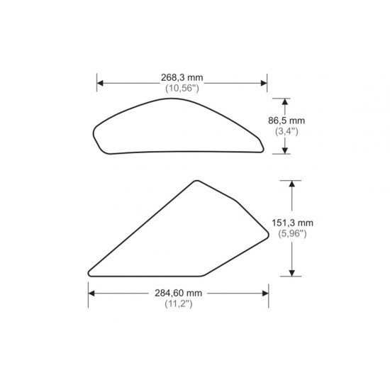 Πλαϊνά προστατευτικά ντεποζίτου έλξης One Design HDR Kawasaki ZX10R μαύρα Πλαϊνά προστατευτικά ντεποζίτου έλξης One Design HDR Kawasaki ZX10R μαύρα