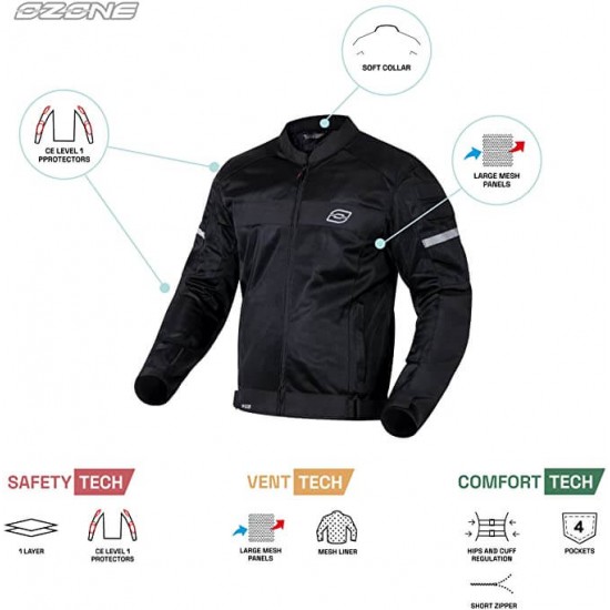 Μπουφάν καλοκαιρινό Ozone Dart μαύρο έως 10XL