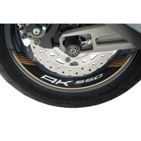 Ταινία τροχών Puig με λογότυπο Kymco AK-550 χρυσή Ταινία τροχών Puig με λογότυπο Kymco AK-550 χρυσή