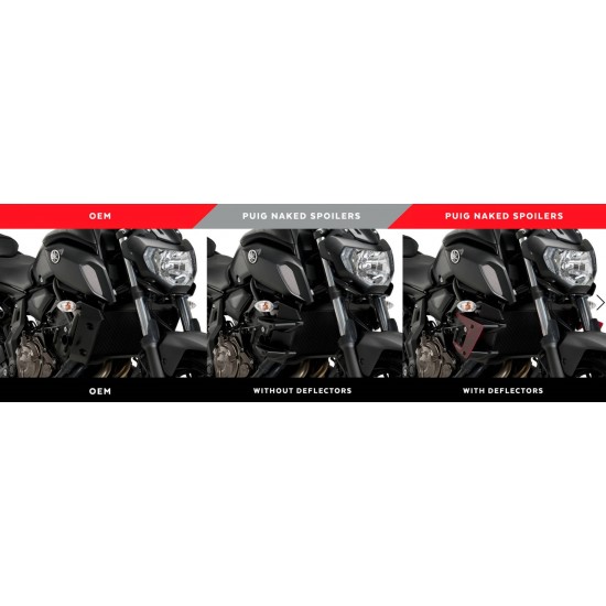 Φτεράκια κάθετης δύναμης Puig Yamaha MT-07 18-20 μαύρα Φτεράκια κάθετης δύναμης Puig Yamaha MT-07 18-20 μαύρα