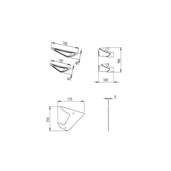 Φτεράκια κάθετης δύναμης Puig Yamaha ΜΤ-07 21- μπλε Φτεράκια κάθετης δύναμης Puig Yamaha ΜΤ-07 21- μπλε