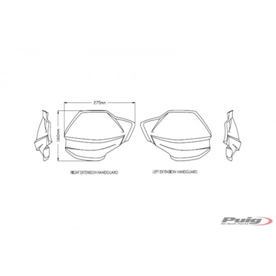Επεκτάσεις εργοστασιακών χουφτών Puig Ducati Multistrada V4/S/S Sport μαύρες Επεκτάσεις εργοστασιακών χουφτών Puig Ducati Multistrada V4/S/S Sport μαύρες