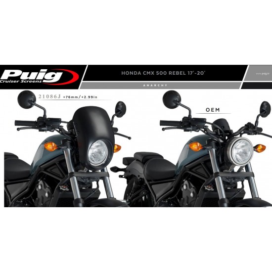 Puig Anarchy semi-fairing Honda CMX 500 Rebel -19 μαύρο Puig Anarchy semi-fairing Honda CMX 500 Rebel -19 μαύρο