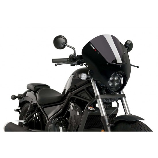 Puig Dark Night semi-fairing Honda CMX 500 Rebel 20- μαύρο ματ με ζελατίνα σκούρο φιμέ Puig Dark Night semi-fairing Honda CMX 500 Rebel 20- μαύρο ματ με ζελατίνα σκούρο φιμέ