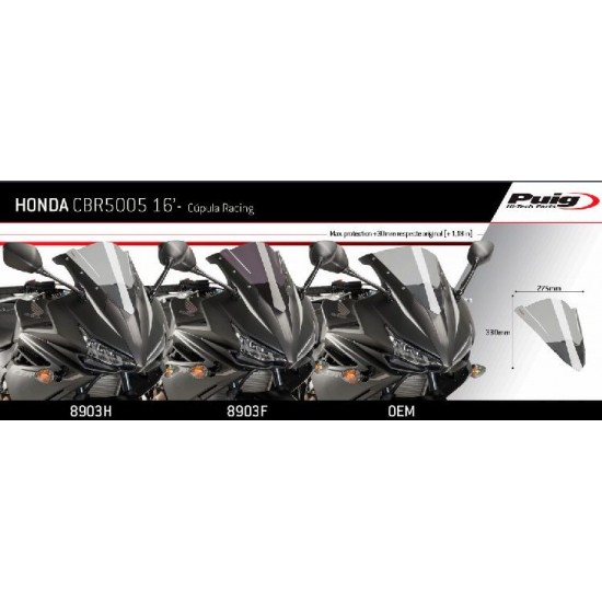 Ζελατίνα Puig Z-Racing Honda CBR 500 R 16-18 ελαφρώς φιμέ Ζελατίνα Puig Z-Racing Honda CBR 500 R 16-18 ελαφρώς φιμέ