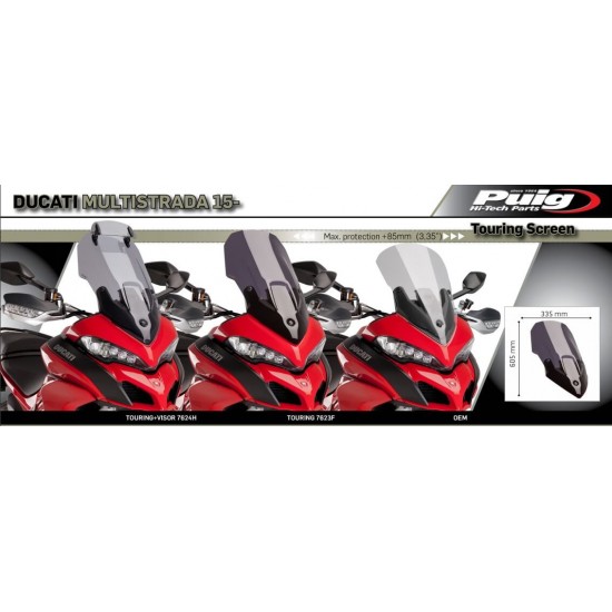 Ζελατίνα Puig Touring Ducati Multistrada 1260 Enduro ελαφρώς φιμέ Ζελατίνα Puig Touring Ducati Multistrada 1260 Enduro ελαφρώς φιμέ
