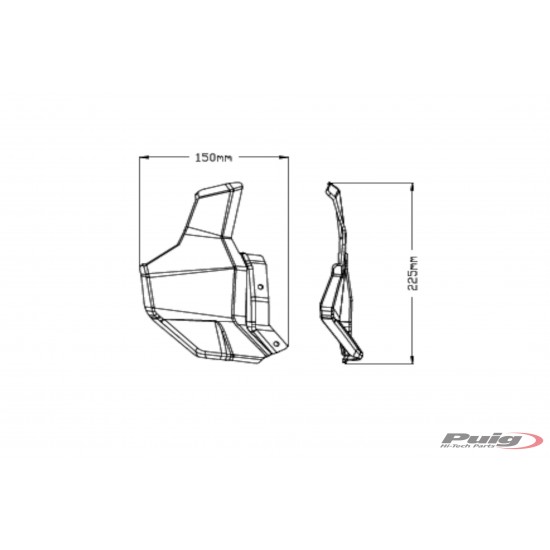 Πλαϊνά βοηθήματα αέρα (Άνω) Puig Triumph Tiger 900/GT/Pro διάφανα Πλαϊνά βοηθήματα αέρα (Άνω) Puig Triumph Tiger 900/GT/Pro διάφανα