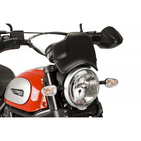Ζελατίνα - Μάσκα ρετρό Puig Ducati Scrambler μαύρο ματ Ζελατίνα - Μάσκα ρετρό Puig Ducati Scrambler μαύρο ματ