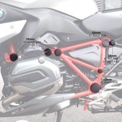 Τάπες υποπλαισίου (σετ) Pyramid BMW R 1200 R LC 15-