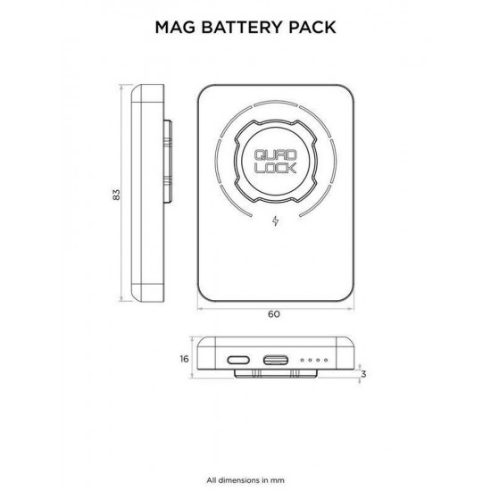 Quad Lock MAG powerbank μαύρο