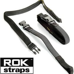 Ελαστικοί ιμάντες ρυθμιζόμενοι ROKStraps 45-150 εκ. μαύροι (σετ των 2 - 25 χιλ πλάτος)