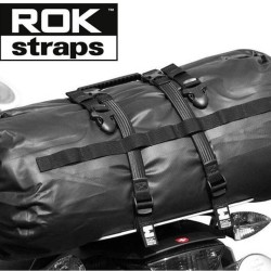 Ελαστικοί ιμάντες ρυθμιζόμενοι ROKStraps 45-150 εκ. μαύροι ανακλαστικοί (σετ των 2 - 25 χιλ πλάτος)