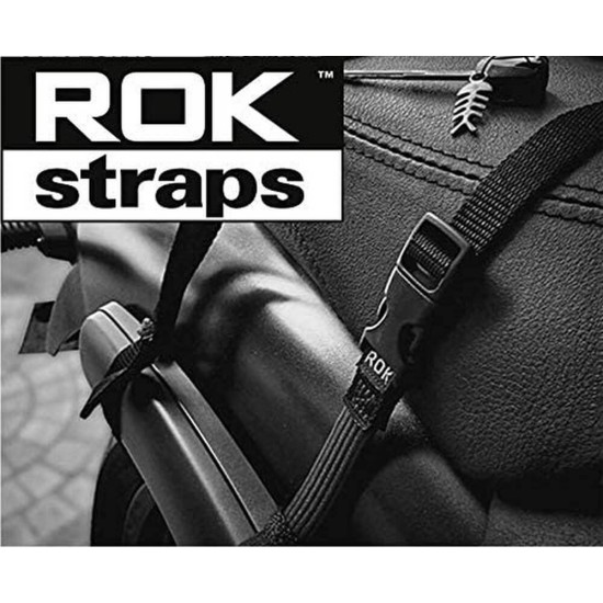 Ελαστικοί ιμάντες ρυθμιζόμενοι ROKStraps 45-150 εκ. μαύροι (σετ των 2 - 25 χιλ πλάτος)