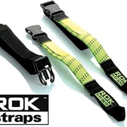 Ελαστικοί ιμάντες ρυθμιζόμενοι ROKStraps 45-150 εκ. πράσινοι-μαύροι (σετ των 2 - 25 χιλ πλάτος)