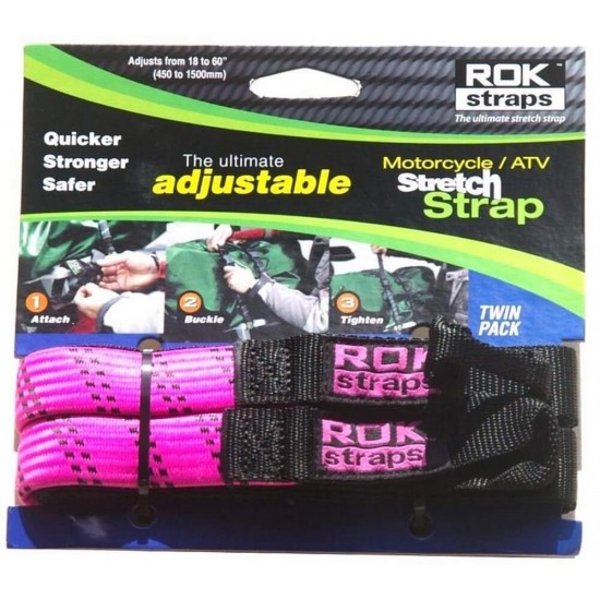 Ελαστικοί ιμάντες ρυθμιζόμενοι ROKStraps 45-150 εκ. ροζ-μαύροι (σετ των 2 - 25 χιλ πλάτος) Ελαστικοί ιμάντες ρυθμιζόμενοι ROKStraps 45-150 εκ. ροζ-μαύροι (σετ των 2 - 25 χιλ πλάτος)