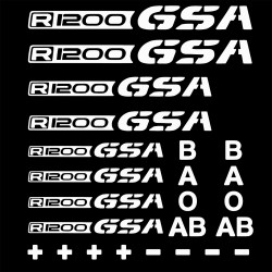 Αυτοκόλλητο R 1200 GS/Adv. & ομάδες αίματος λευκό