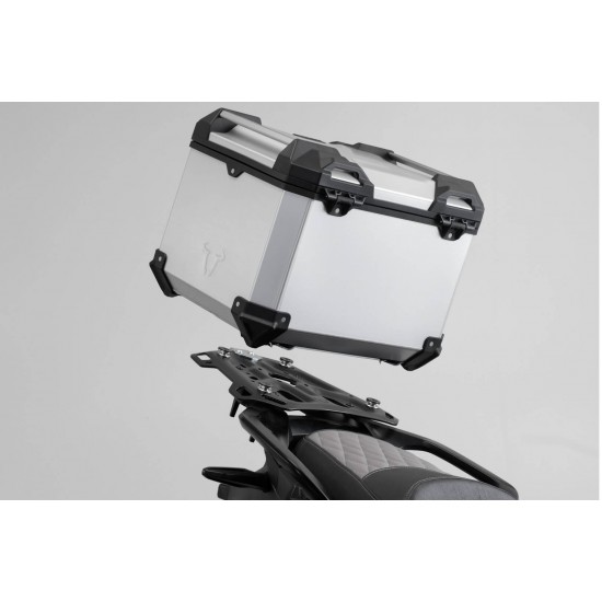 Σετ βάσης και βαλίτσας topcase SW-Motech TRAX ADV Moto Guzzi V85 TT ασημί Σετ βάσης και βαλίτσας topcase SW-Motech TRAX ADV Moto Guzzi V85 TT ασημί