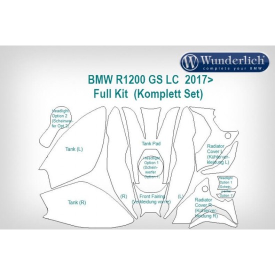Διάφανο φίλμ προστασίας Wunderlich BMW R 1200 GS LC 17- (πλήρης σετ) Διάφανο φίλμ προστασίας Wunderlich BMW R 1200 GS LC 17- (πλήρης σετ)