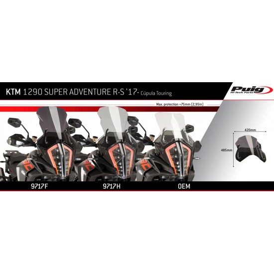 Ζελατίνα Puig Touring KTM 1290 Super Adventure S/R -20 διάφανη