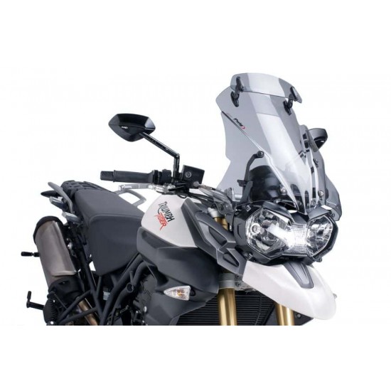 Ζελατίνα Puig Touring ρυθμιζόμενη με σπόιλερ Triumph Tiger 800/XC/XR ελαφρώς φιμέ -17