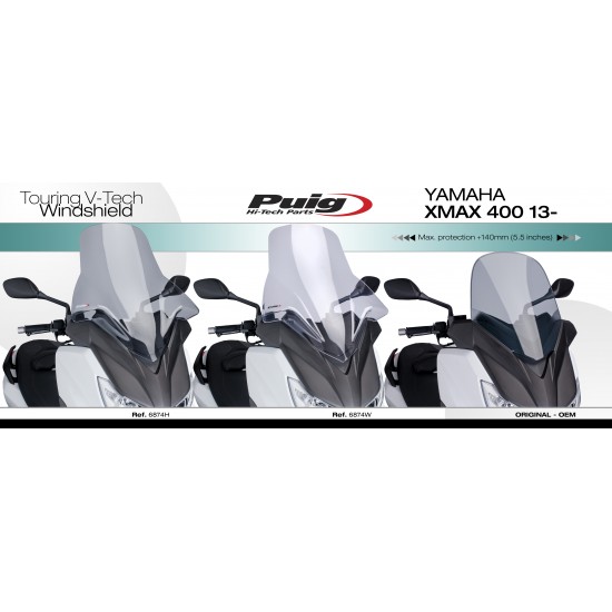 Ζελατίνα Puig V-Tech Touring Yamaha X-Μax 125-250 14- σκούρο φιμέ